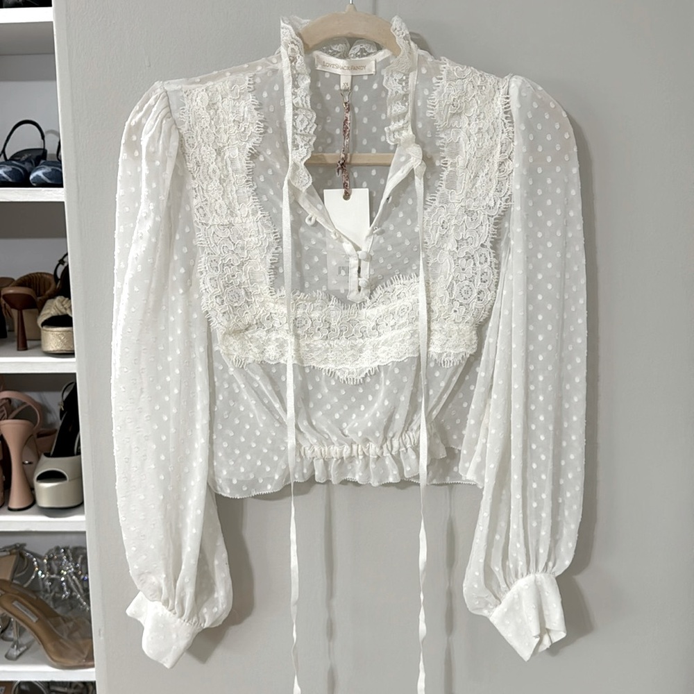 LoveShackFancy Adrienne crop top